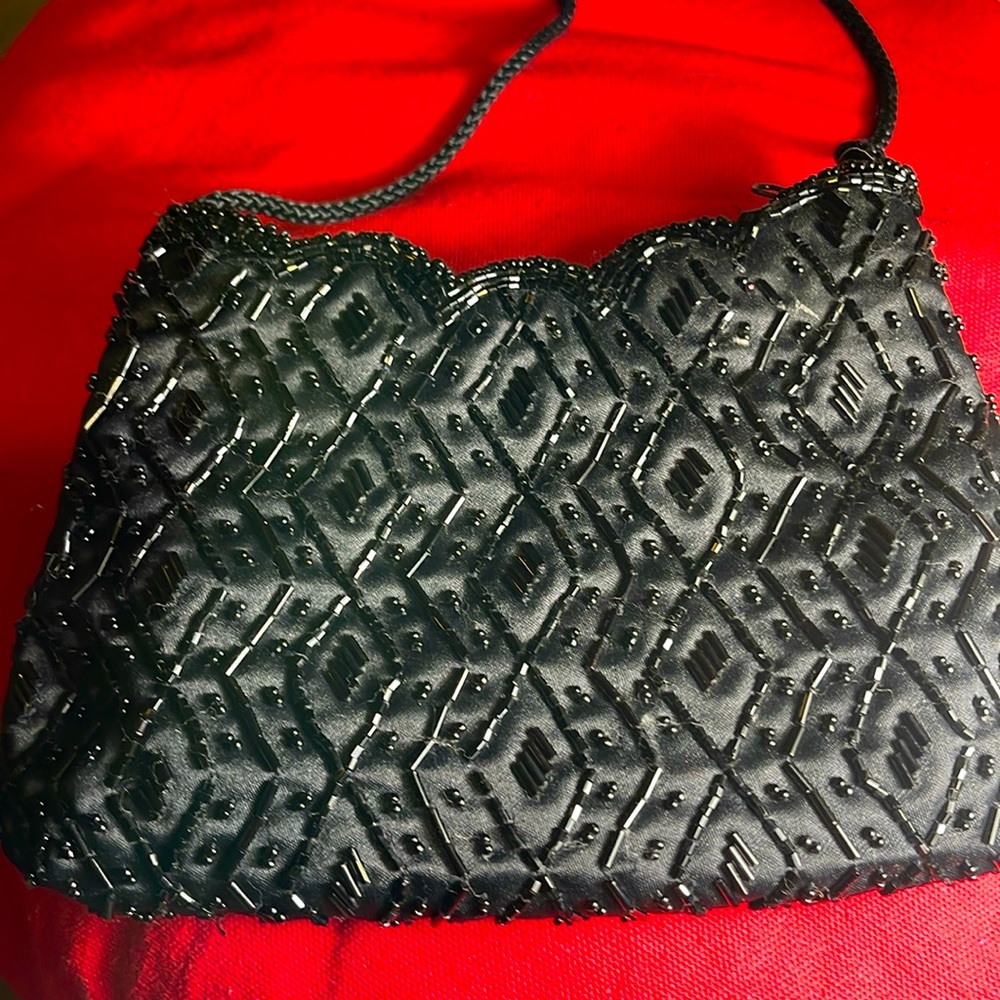 Valerie Stevens Black Beaded Purse